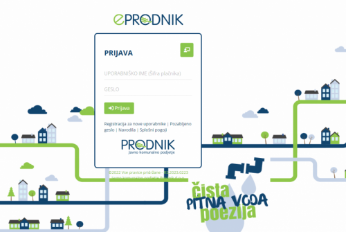 Na sliki je vstopna stran portala eProdnik.