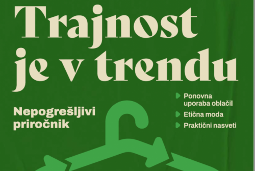 Na sliki je naslovnica priročnika Trajnost je v trendu.