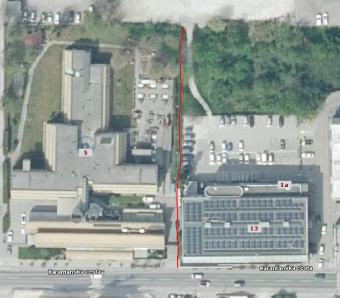 Označena trasa del za obnovo vodovoda in kanalizacije med Domom upokojencev Domžale in ZD Domžale.