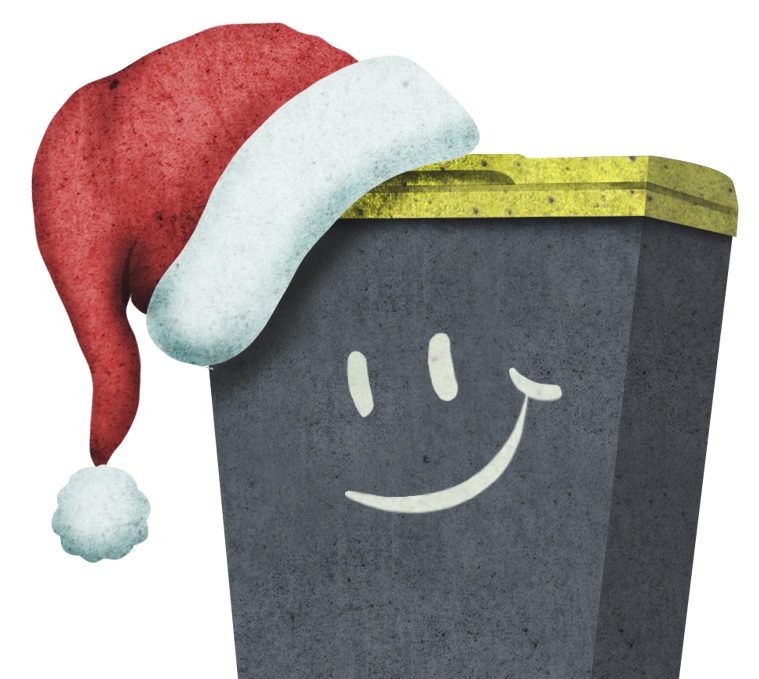 Na sliki je ilustracija zabojnika za embalažo z božičkovo kapo.