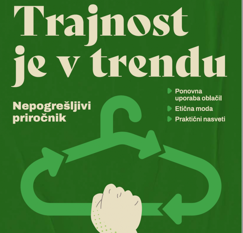 Na sliki je naslovnica priročnika Trajnost je v trendu.